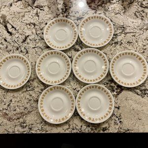 Vintage Corelle Butterfly Gold Saucers 6-1/4" Plates 6.25” Set Of 8